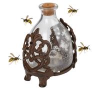 CKB Ltd Small Wasp Trap Catcher - Glass Bottle With Cast Iron Holder Stand Honey Pot Design