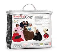 CKB LTD Snug Rug Cosy Blanket With Sleeves GENUINE SnugRug Sleeved Blankets Super Soft 160gsm Fleece Soft Fabric Oversized Sleeves and Pouch Pocket Adults Size (Black)