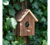 Ckb Ltd Starling Sparrow Bird Nesting Box House Wooden With 4.5Cm Entrance Hole Rustic Natural Weatherproof Hanging Nest Box Home
