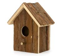 CKB LTD Starling Sparrow Bird Nesting Box House Wooden with a 4.5cm Entrance Hole, Hanging Nest Box Home for Birds Rustic Natural Weatherproof Garden Outdoors Tree or Balcony