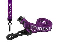 CKB LTD Student LANYARDS Breakaway Safety Lanyard For Schools Neck Strap Swivel Plastic Clip for ID Card Holder - Pull Quick Release Design (Purple, Pack of 100)
