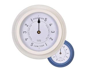 CKB LTD Traditional Nautical Tide Clock Weather Resistant - Indoor and Outdoor - Battery Powered - Ideal Decor For Seaside Home or Caravan 22.7cm Steel (Lily White)