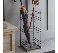 CKB LTD Umbrella Stand Holder - Traditional Steel Welded Rod Design - Metal Floor Rack Free Standing also for Canes/Walking Sticks Hallway Furniture - Crafted in Steel