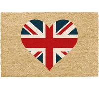 CKB LTD Union Jack Flag Heart Shaped Novelty Doormat Unique Coir Front Doormats