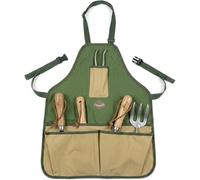 Ckb Ltd Unisex One Size Green With Beige Pockets Garden Apron For Tools Adjustable Neck & Waist Belt Straps Heavy Duty Gardening
