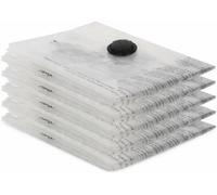 Ckb Ltd Vacuum Storage Bags For Clothes 5 Pack - Medium Compression Double Zip Lock With Airtight Valve Reusable Space Saver (M)