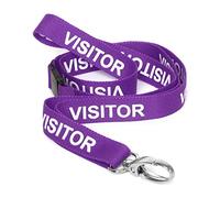 CKB LTD Visitor LANYARDS Breakaway Safety Lanyard Neck Strap Swivel Metal Clip for ID Card Holder - Pull Quick Release Design (Purple, Pack of 100)