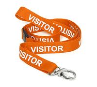 CKB LTD Visitor LANYARDS Breakaway Safety Lanyard Neck Strap Swivel Metal Clip for ID Card Holder - Pull Quick Release Design (Orange, Pack of 10)