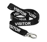 CKB LTD Visitor LANYARDS Breakaway Safety Lanyard Neck Strap Swivel Metal Clip for ID Card Holder - Pull Quick Release Design (Black, Pack of 50)