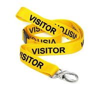 CKB LTD Visitor LANYARDS Breakaway Safety Lanyard Neck Strap Swivel Metal Clip for ID Card Holder - Pull Quick Release Design (Yellow, Pack of 100)