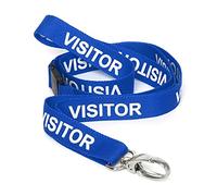 CKB LTD Visitor LANYARDS Breakaway Safety Lanyard Neck Strap Swivel Metal Clip for ID Card Holder - Pull Quick Release Design (Blue, Pack of 100)