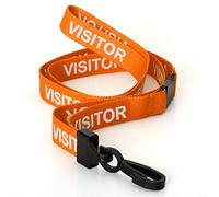 CKB LTD Visitor LANYARDS Breakaway Safety Lanyard Neck Strap Swivel Plastic Clip for ID Card Holder - Pull Quick Release Design (Pack of 50, Orange)