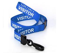 CKB LTD Visitor LANYARDS Breakaway Safety Lanyard Neck Strap Swivel Plastic Clip for ID Card Holder - Pull Quick Release Design (Pack of 100, Blue)
