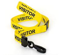 CKB LTD Visitor LANYARDS Breakaway Safety Lanyard Neck Strap Swivel Plastic Clip for ID Card Holder - Pull Quick Release Design (Pack of 50, Yellow)