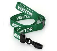 CKB LTD Visitor LANYARDS Breakaway Safety Lanyard Neck Strap Swivel Plastic Clip for ID Card Holder - Pull Quick Release Design (Pack of 50, Green)