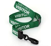 CKB LTD Visitor LANYARDS Breakaway Safety Lanyard Neck Strap Swivel Plastic Clip for ID Card Holder - Pull Quick Release Design (Pack of 20, Green)