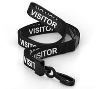 CKB LTD Visitor LANYARDS Breakaway Safety Lanyard Neck Strap Swivel Plastic Clip for ID Card Holder - Pull Quick Release Design (Pack of 10, Black)