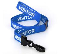 CKB LTD Visitor LANYARDS Breakaway Safety Lanyard Neck Strap Swivel Plastic Clip for ID Card Holder - Pull Quick Release Design (Pack of 20, Blue)