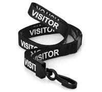 CKB LTD Visitor LANYARDS Breakaway Safety Lanyard Neck Strap Swivel Plastic Clip for ID Card Holder - Pull Quick Release Design (Pack of 100, Black)