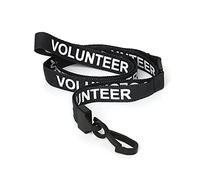 CKB LTD Volunteer LANYARDS Breakaway Safety Lanyard Neck Strap Swivel Plastic Clip for ID Card Holder - Pull Quick Release Design (Black, Pack of 50)