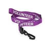 CKB LTD Volunteer LANYARDS Breakaway Safety Lanyard Neck Strap Swivel Plastic Clip for ID Card Holder - Pull Quick Release Design (Purple, Pack of 50)