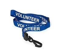 CKB LTD Volunteer LANYARDS Breakaway Safety Lanyard Neck Strap Swivel Plastic Clip for ID Card Holder - Pull Quick Release Design (Blue, Pack of 100)