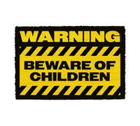 CKB LTD Warning Beware Of Children Doormat (Printed Black/yellow Coir)
