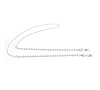 CKB LTD White Beaded Silver-toned Chain Spectacle Glasses Strap Metal For Sunglasses Face Mask Cord Holder Neck Lanyard 70cm, 1 Piece (White Beads Silver-tone Chain)