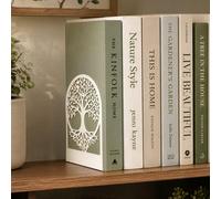 CKB Ltd White Tree Of Life Bookends, Heavy Duty Metal Book Ends For Shelves