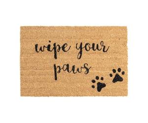 CKB LTD Wipe Your Paws Novelty Doormat - Funny Natural Coir Welcome Door Mat with Non Slip PVC Backing, Indoor Outdoor, Front Back, 60 x 40cm