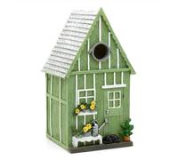 CKB LTD Wooden Bird Nesting Box House Hanging Green Garden Shed