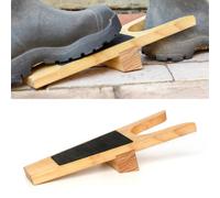 CKB LTD Wooden Boot Jack Wellington Wellies Removalk Tool Puller Metal Mud Scraper