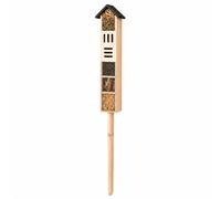 CKB LTD Wooden Insect Hotel with Stake Pole, 6 Compartment Bug House Tower