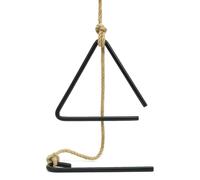 CKB LTD XL Metal Triangle Dinner Bell with Call Striker - Traditional Farmhouse Style Rope Hanging Ringer, Classic Supper Ringing for Outdoor, Kitchen, Garden, or Restaurant