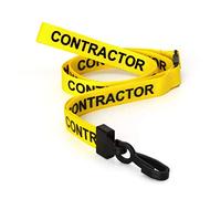 CKB LTD Yellow Contractor Lanyards Breakaway Safety Lanyard Neck Strap Swivel Plastic Clip for ID Card Holder Pull Quick Release Design Pack of 50