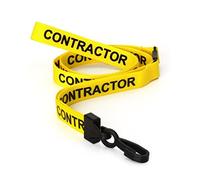 CKB LTD Yellow Contractor Lanyards Breakaway Safety Lanyard Neck Strap Swivel Plastic Clip for ID Card Holder Pull Quick Release Design Pack of 100