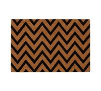 CKB LTD Zig Zag Novelty Doormat - Geometric Natural Coir Welcome Door Mat with Non Slip PVC Backing, Indoor Outdoor, Front Back, 60 x 40cm