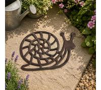 CKB Stepping Stones Garden Path Cast Iron Brown Snail Step Pathway Tile | Large Durable Heavy Duty Steps, Weatherproof Hard Wearing Outdoor Brown Decorative Design Tiles for Lawn & Pathways