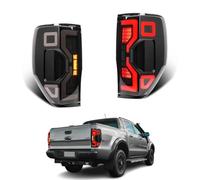 CKCD LED Rear Lights Compatible with Ford Ranger T6 T7 2012-2021, with Sequential Turn Signal,Startup Animation DRL,Smoked