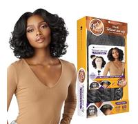 CKCO Kinky Edge Body Wave 14 Inch Lace Wigs - Sensationnel 13x6 Lace Wigs - Glueless Synthetic Wig - DarkBrown