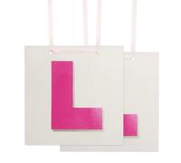 CKCSHI 2 Pcs Hen Party Accessories, Hen Do L Plates, Bride to Be Party Hanging Tags, Girls Night Bride to Be L Plates Gifts Decorations Accessories, Pink