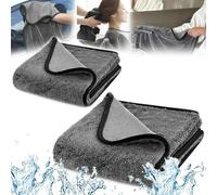 CKCSHI 2Pack Bathroom Drying Cloth, Drying Towel Car Detailing, Thickened Super Absorbent, Quick Dry Microfibre Cleaning Cloth Drying Towel for Hair, Window, Gym, Travel, Bathroom (40x60cm)