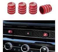 CKE 4pcs Compatible with Honda Civic Accessories 2022 2023 2024 Compatible with Honda CR-V Accessories 2023 2024 Car Auto Center Console Air Vent Cover Trim Caps -Red Flag