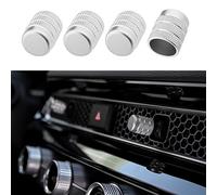 CKE 4pcs Compatible with Honda Civic CR-V 2026 2025 2024 2023 Accessories Car Center Console Cover Air Vent knob Caps Interior Decoration Cover Trims -Silver