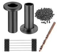 CKE 80 Pack T316 Stainless Steel Black Protector Sleeves for 1/8" 5/32" or 3/16" Cable Deck Stair Railing Kit System, Black Cable Railing Protective Sleeves for Wood Posts, DIY Balustrade, CR01-3/16