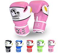 CKE Boxing Gloves for Kids Ages 5-12, Beginner Punch Bag Gloves,Pink