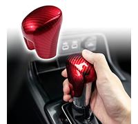 CKE for Honda Civic 2022 2023 for Honda CR-V HR-V 2023 for Honda Accord 2018-2023 Accessories ABS Car Gear Shift Knob Cover Trim Cap - Red Carbon