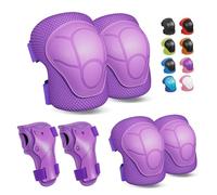 CKE Knee Pads for Kids Knee pads and Elbow Pads Toddler Protective Gear Set Kids Elbow Pads and Knee Pads for Girls Boys with Wrist Guards 3 in 1 for Skating Cycling Bike Rollerblading Scooter(Purple)