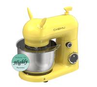 CKEMU Stand Mixer, Compact & Space-Saving, Stainless Steel Bowl, Unique & Playful Design, Effcient 300W Motor, Dishwasher-Safe Attachments, SM-2549A, Yellow
