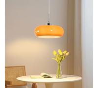 CKENSU 11" Bauhaus Glass Pendant Light Nordic Style Glass Chandelier Modern Suspension Chandelier Lighting for Kitchen Island Bedroom Cafe Hallway Restaurant-Dark Orange